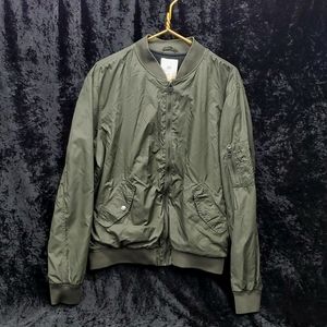 Men's H & M Bomber Jacket Olive Green Sz Large Great Condition!